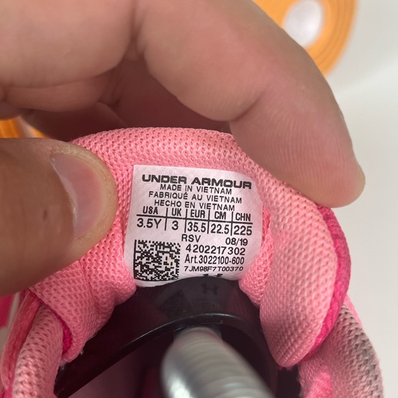Under Armour Girls Assert 8 3022100-600 Pink Running Shoes Sneakers Size 3.5Y - Picture 6 of 6